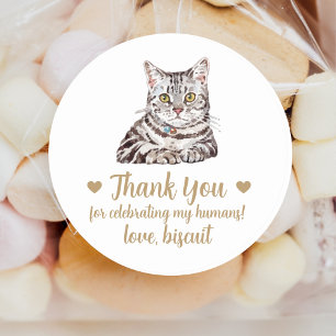 Personalised Cat Wedding Favour Stickers