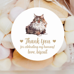 Personalised Cat Wedding Favour Stickers