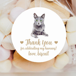 Personalised Cat Wedding Favour Stickers