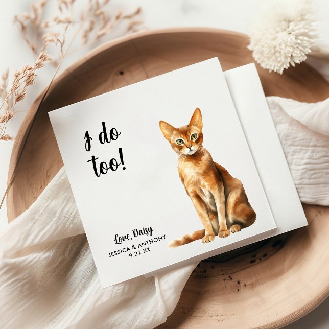 Personalised Cat Wedding Napkin (Creator Uploaded)