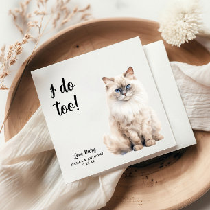 Personalised Cat Wedding Napkin