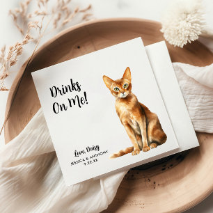 Personalised Cat Wedding Napkin