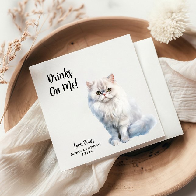 Personalised Cat Wedding Napkin (Creator Uploaded)