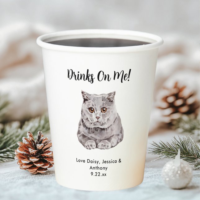 Personalised Cat Wedding Paper Cups (Creator Uploaded)
