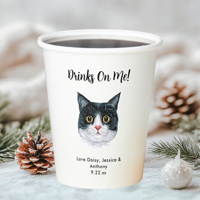 Personalised Cat Wedding Paper Cups (Creator Uploaded)