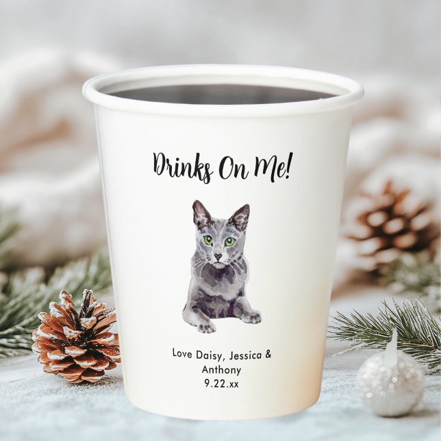 Personalised Cat Wedding Paper Cups (Creator Uploaded)