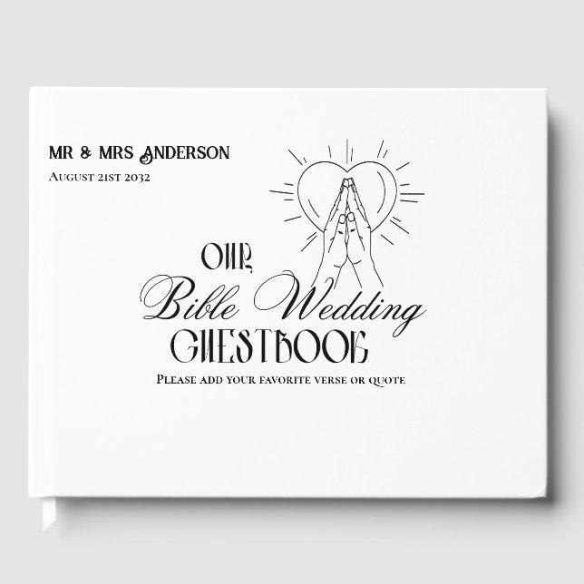 Personalised Catholic Bible Wedding Guestbook (Front)