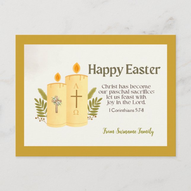Personalised Catholic Easter Season Postcard (Front)