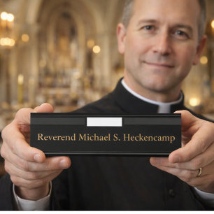 Personalised Catholic Priest Clergy Desk Name Plate