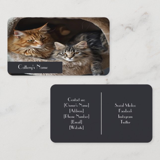 Personalised Cattery Business Card  (Front/Back)