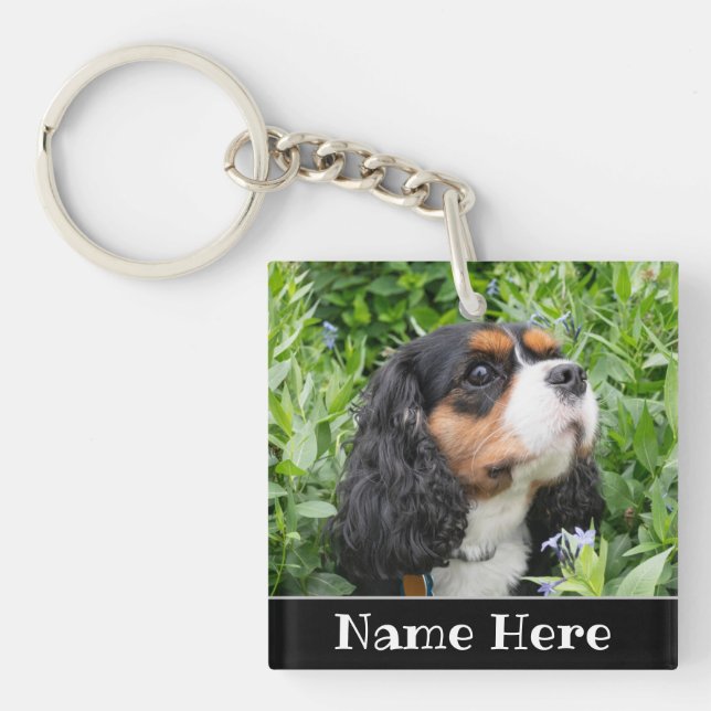 Personalised Cavalier King Charles Spaniel Dog Key Ring (Front)