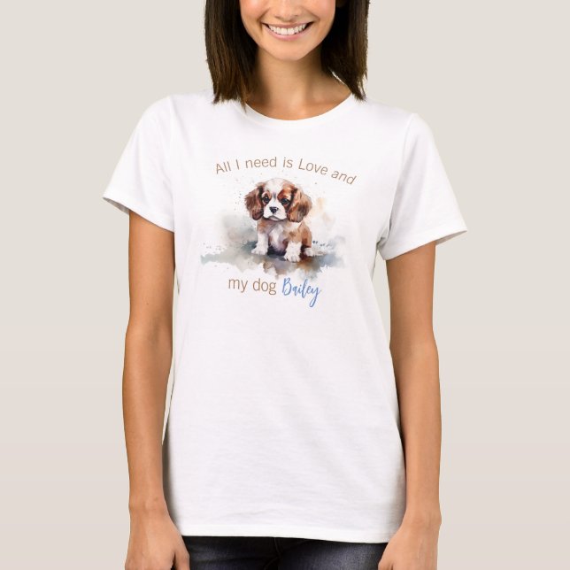 Personalised Cavalier King Charles Spaniel T-Shirt (Front)