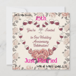 Personalised Celebration 25 Years of Love Invitation