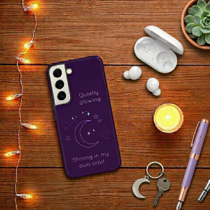 Personalised Celestial Line Art Purple Phone Case