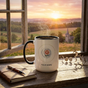 Personalised Celestial Rose & Moon Mug - Custom Na