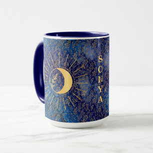 Personalised Celestial Sun and Moon 15 oz Mug