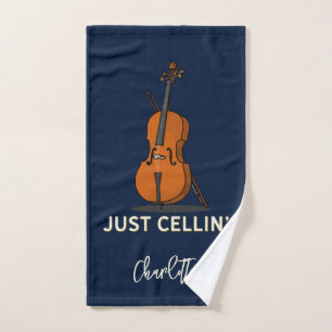 Personalised Cello Script Monogram Musician Hand Towel
