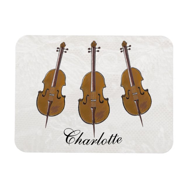 Personalised cello trio gift  magnet (Horizontal)