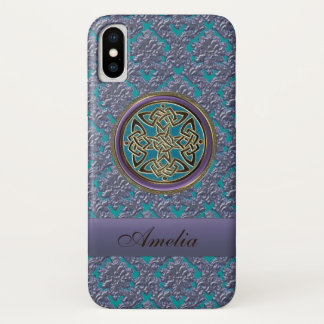 Personalised Celtic Knot Damask iPhone X Case