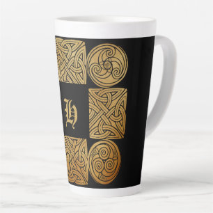 Personalised Celtic Knotwork Cross  Latte Mug
