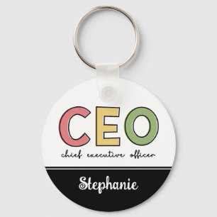 Personalised CEO Chief Executive Officer Boss Gift Key Ring
