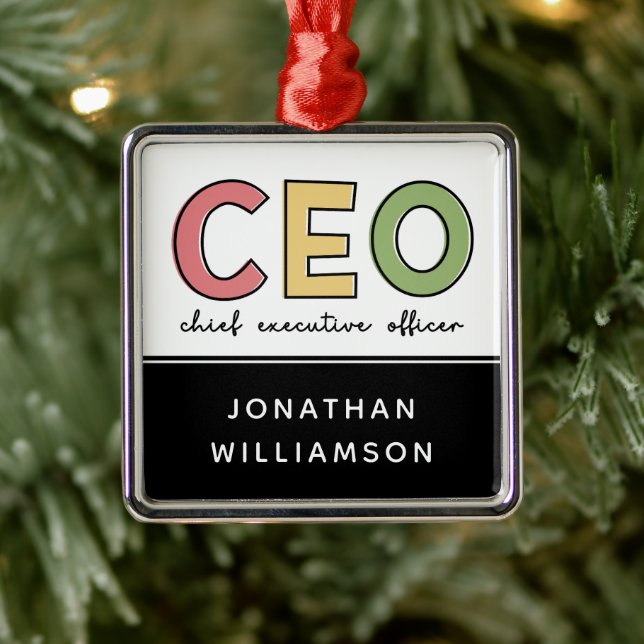 Personalised CEO Chief Executive Officer Boss Gift Metal Ornament (Tree)