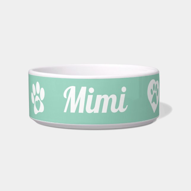 Personalised Ceramic Cat Bowl, customised Cat Gift Bowl (Front)