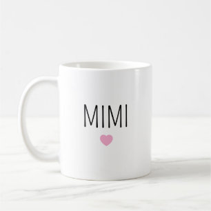 Personalised ceramic cute pink heart Mug for Mimi
