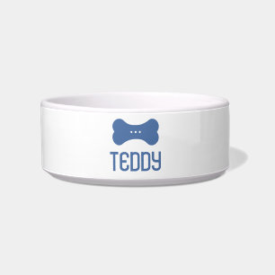 Personalised Ceramic Pet Bowl (French Blue)