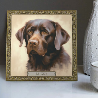 Personalised Ceramic Tile with Your Pet's Portrait