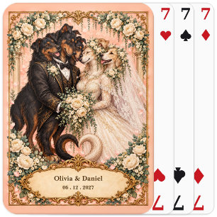 Personalised Cerberus Bride & Groom Wedding Favour Playing Cards