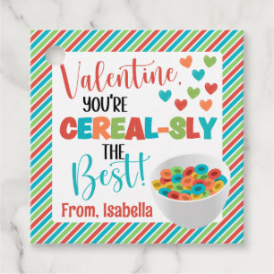 Personalised Cereal Valentine's Day  Favour Tags