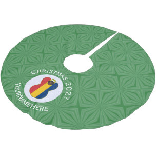 Personalised Chadian Angel Christmas Flag Brushed Polyester Tree Skirt