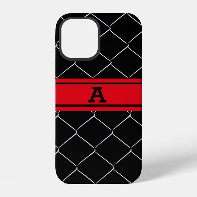 Personalised Chain Link Fence Pattern iPhone Case (Back)