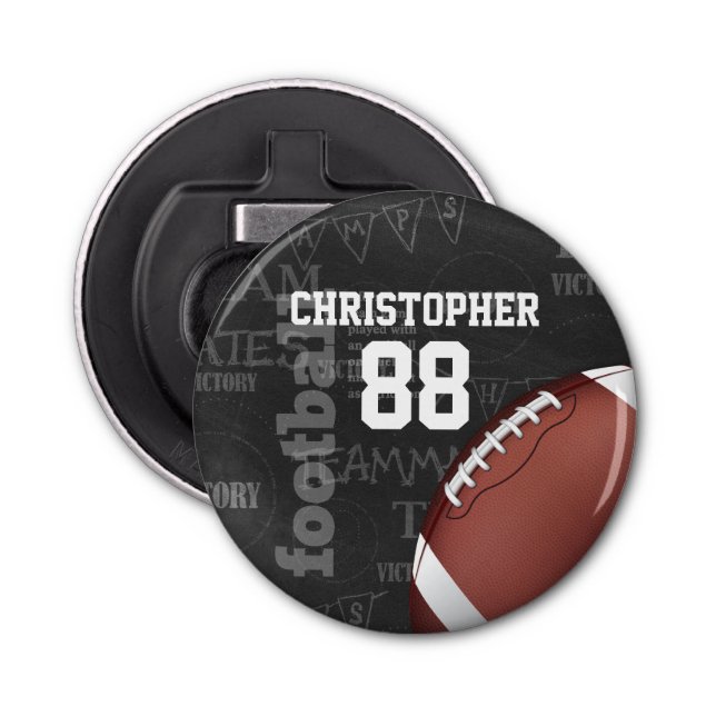 Personalised Chalkboard American Football Bottle Opener (Front)