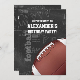 Personalised Chalkboard American Football Invitation