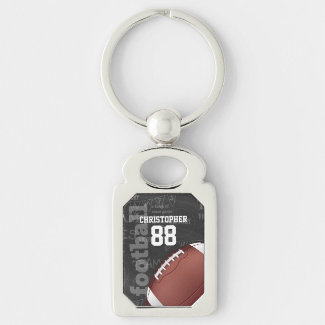 Personalised Chalkboard American Football Key Ring (Front)