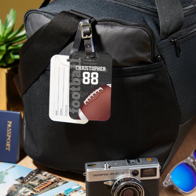 Personalised Chalkboard American Football Luggage Tag (Front & Back)