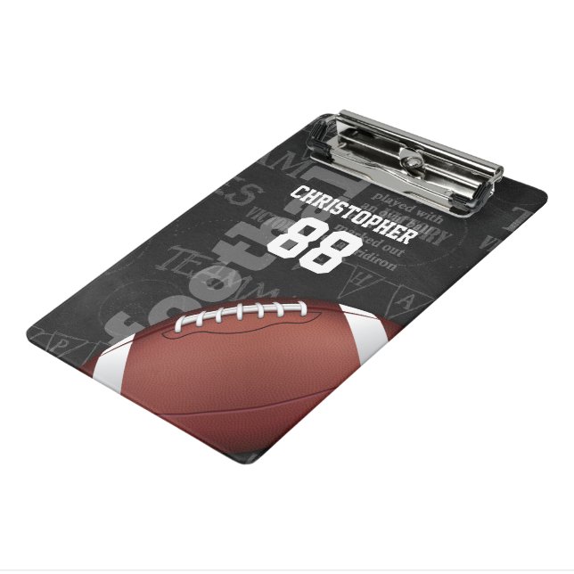 Personalised Chalkboard American Football Mini Clipboard (Angled3)