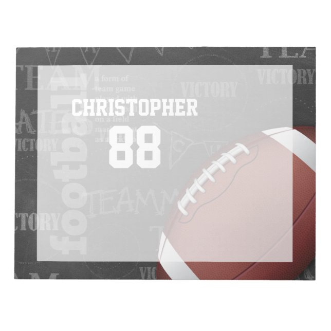 Personalised Chalkboard American Football Notepad (Front)