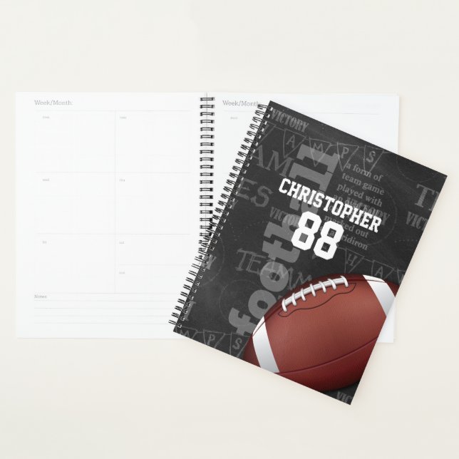 Personalised Chalkboard American Football Planner (Display)
