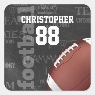 Personalised Chalkboard American Football Square Sticker