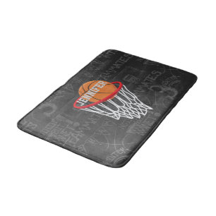 Personalised Chalkboard Basketball and Hoop Bath Mat