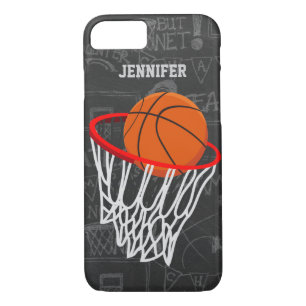 Personalised Chalkboard Basketball and Hoop iPhone 8/7 Case