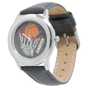 Personalised Chalkboard Basketball and Hoop Watch