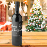 Personalised Chalkboard | Merry Christmas Wine Label<br><div class="desc">Personalised Chalkboard | Merry Christmas Wine Label  . Customise it by changing the names  . The design has Merry Christmas written in pretty font on a chalkboard background alongwith the names of the couple.  For any further customisation ,  feel free to contact me at mypaperlove2021@gmail.com</div>