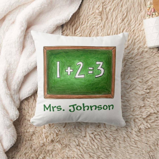 Personalised Chalkboard Slate Math Teacher Class Cushion (Blanket)