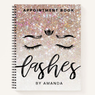 Personalised Champagne Lashes Appointment Book