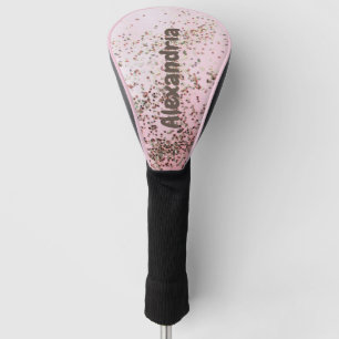 Personalised Champagne Pink Confetti     Golf Head Cover
