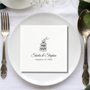Personalised Champagne Tower Wedding Cocktail Napkin